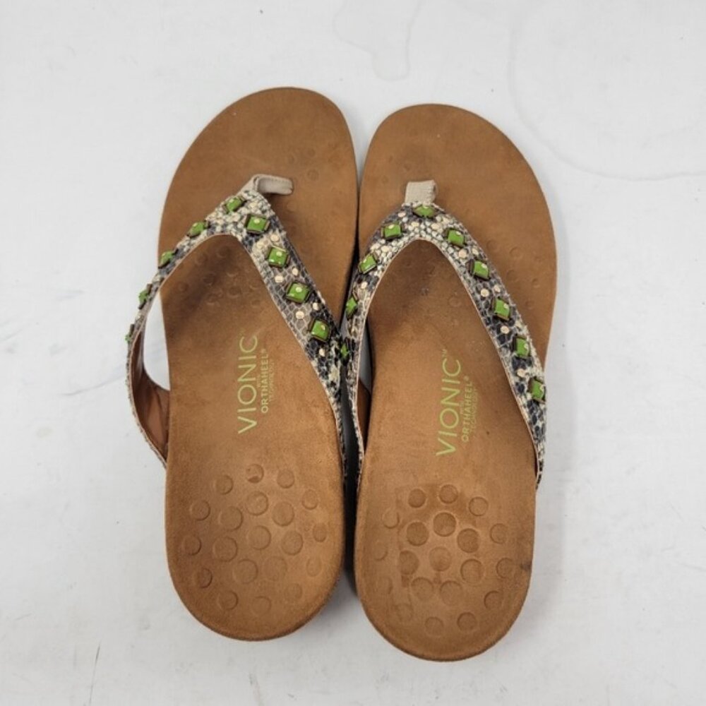 Vionic | Women's Rest Floriana Toepost Thong Sandal Pewter - Picture 4 of 9